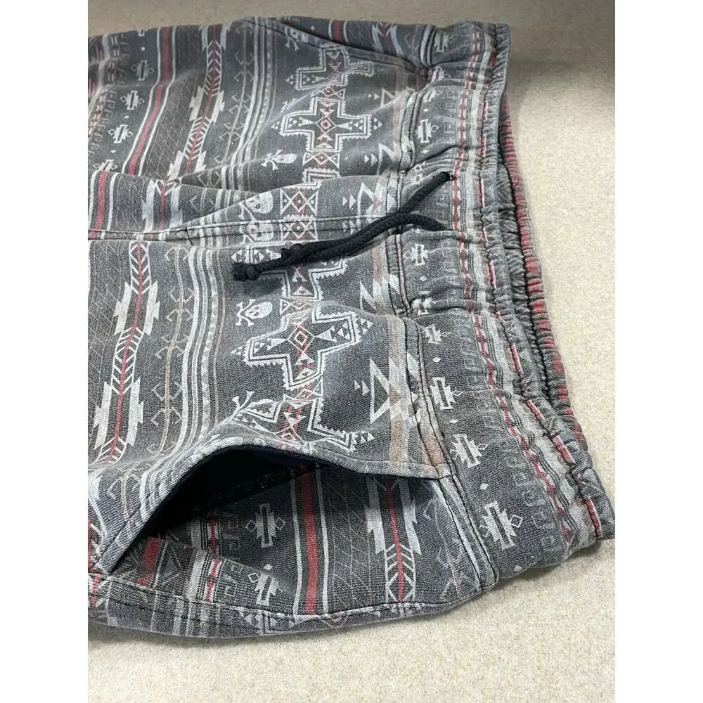 Beautiful Giant Jogger Men’s Large Gray Pull On Southwestern Aztec Sweatpants